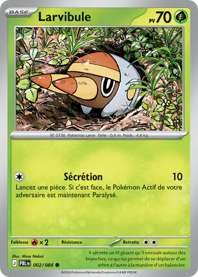 Image de la carte Pokemon Larvibule 002/84