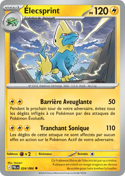 Image de la carte Pokemon Élecsprint 024/84