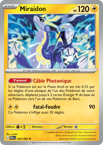 Image de la carte Pokemon Miraidon 028/84