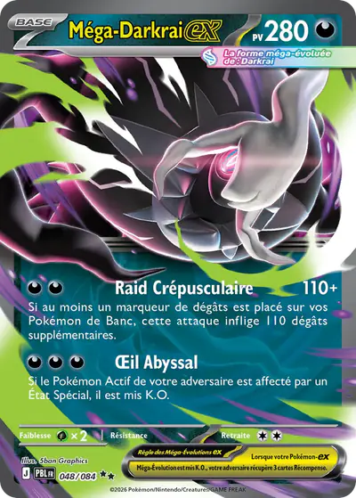 Image de la carte Pokemon Méga-Darkrai ex 048/84