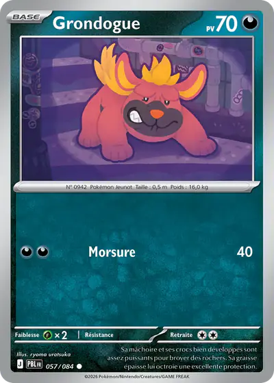 Image de la carte Pokemon Grondogue 057/84