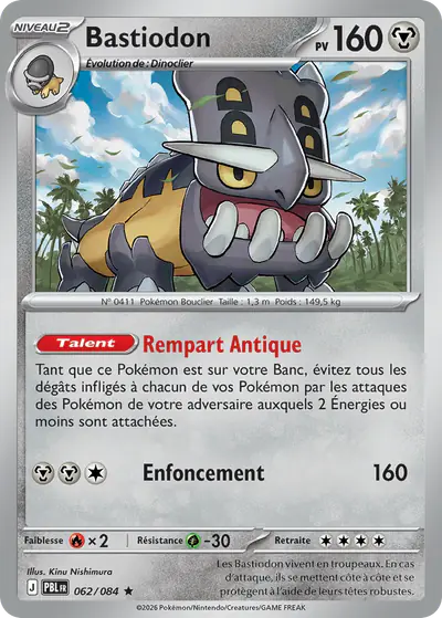 Image de la carte Pokemon Bastiodon 062/84