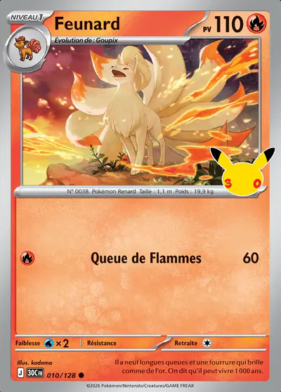 Image de la carte Pokemon Feunard 010/128