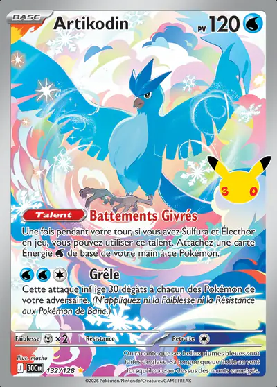 Image de la carte Pokemon Artikodin 132/128