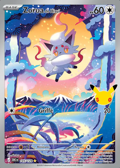 Image de la carte Pokemon Zorua de Hisui 145/128