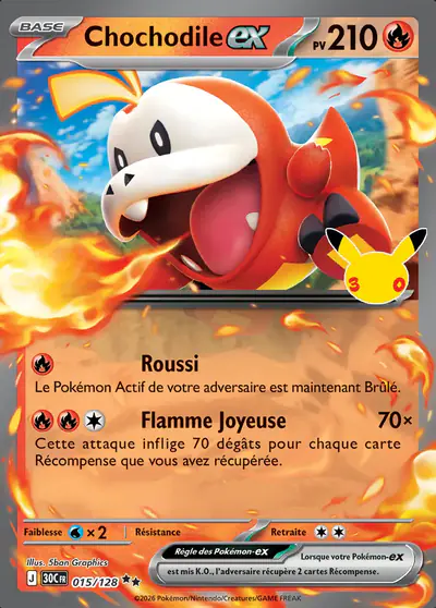 Image de la carte Pokemon Chochodile ex 015/128