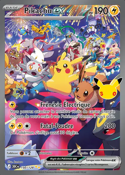 Image de la carte Pokemon Pikachu ex 150/128