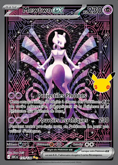 Image de la carte Pokemon Mewtwo ex 151/128