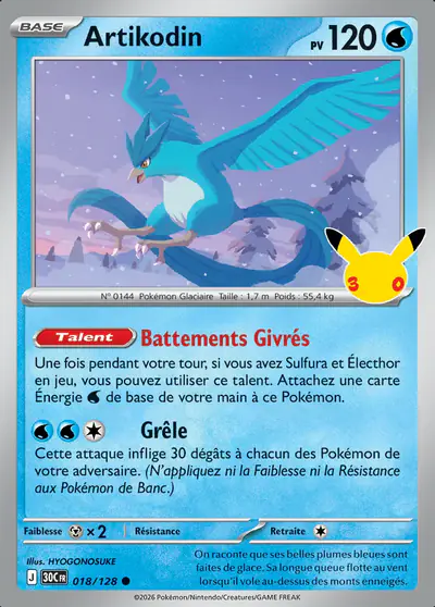 Image de la carte Pokemon Artikodin 018/128