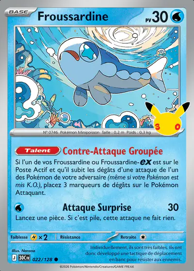 Image de la carte Pokemon Froussardine 022/128