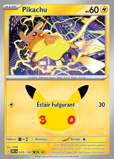 Image de la carte Pokemon Pikachu 030/128
