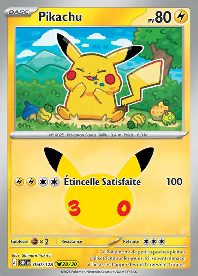 Image de la carte Pokemon Pikachu 050/128