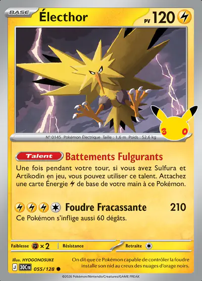 Image de la carte Pokemon Électhor 055/128