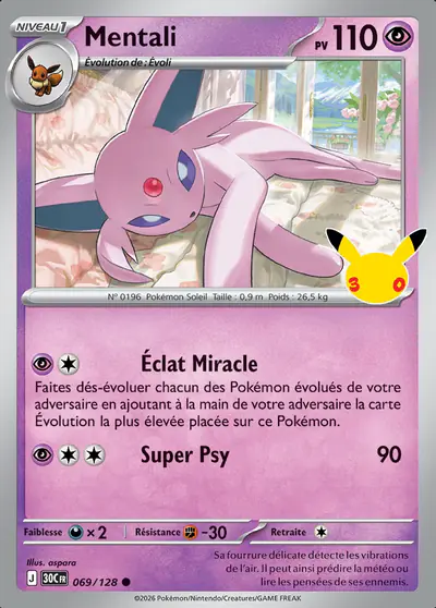 Image de la carte Pokemon Mentali 069/128