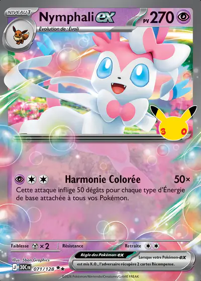 Image de la carte Pokemon Nymphali ex 071/128