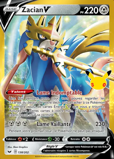 Image de la carte Pokemon Zacian-V 26/128