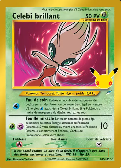 Image de la carte Pokemon Celebi brillant 006/128