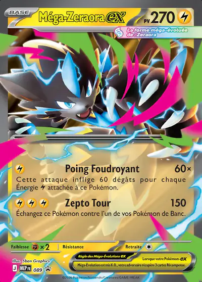 Image de la carte Pokemon Méga-Zeraora ex 089/