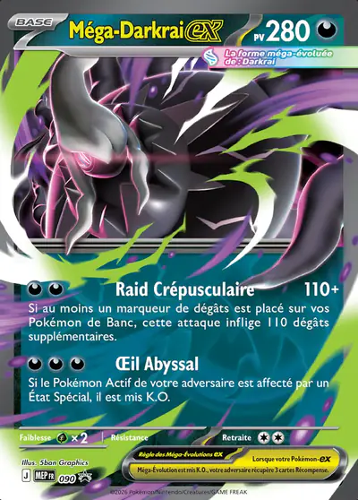 Image de la carte Pokemon Méga-Darkrai ex 090/