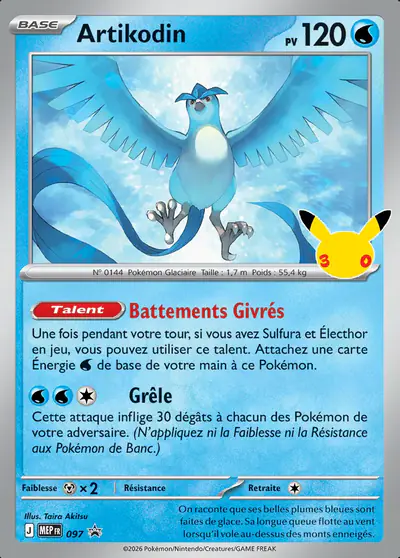 Image de la carte Pokemon Artikodin 097/
