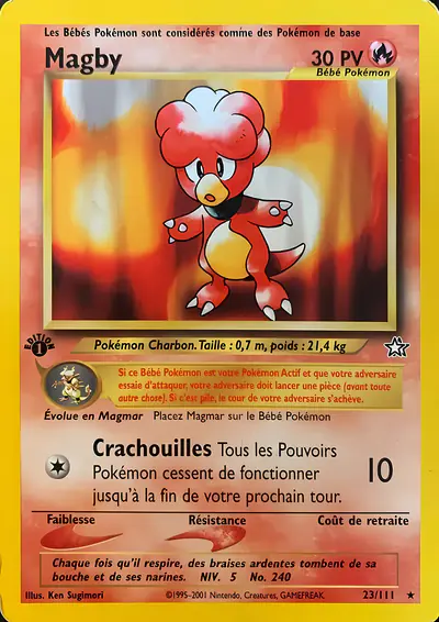 Image de la carte Pokemon Magby (Édition 1) 23/111