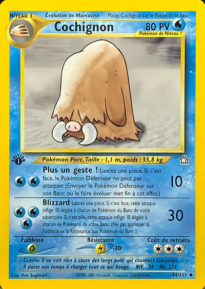 Image de la carte Pokemon Cochignon (Édition 1) 44/111