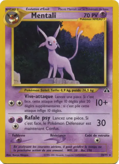 Image de la carte Pokemon Mentali (Édition 1) 20/75