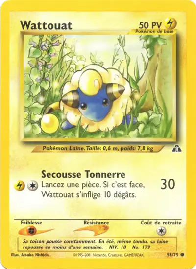 Image de la carte Pokemon Wattouat (Édition 1) 58/75