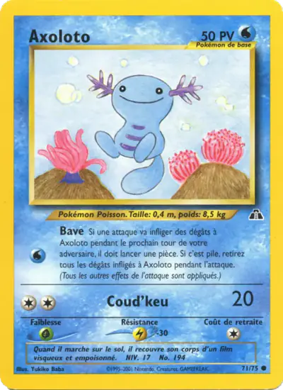 Image de la carte Pokemon Axoloto (Édition 1) 71/75
