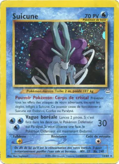 Image de la carte Pokemon Suicune (Édition 1) 14/64