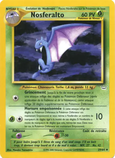 Image de la carte Pokemon Nosferalto (Édition 1) 29/64