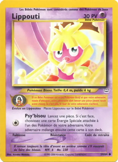 Image de la carte Pokemon Lippouti (Édition 1) 54/64