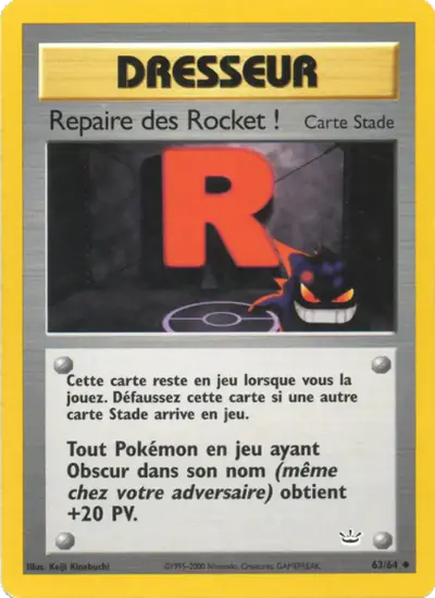Image de la carte Pokemon Repaire des Rocket ! (Édition 1) 63/64