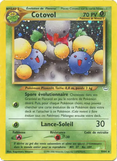 Image de la carte Pokemon Cotovol (Édition 1) 9/64