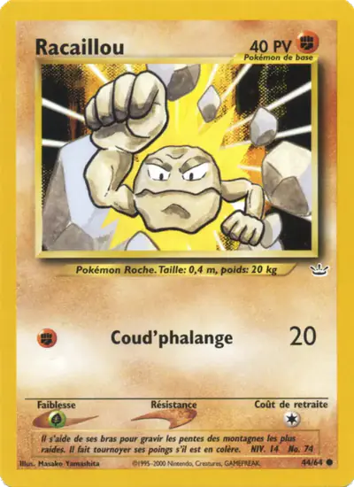 Image de la carte Pokemon Racaillou 44/64