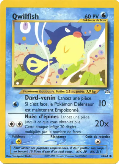 Image de la carte Pokemon Qwilfish 49/64