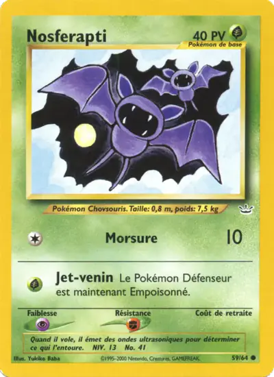 Image de la carte Pokemon Nosferapti 59/64