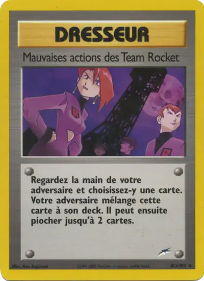 Image de la carte Pokemon Mauvaises actions des Team Rocket (Édition 1) 103/105