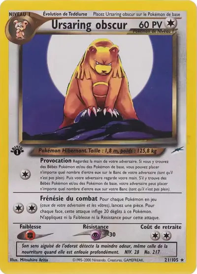 Image de la carte Pokemon Ursaring Obscur (Édition 1) 21/105