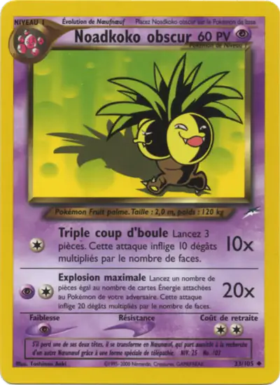 Image de la carte Pokemon Noadkoko Obscur (Édition 1) 33/105