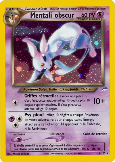 Image de la carte Pokemon Mentali Obscur (Édition 1) 4/105