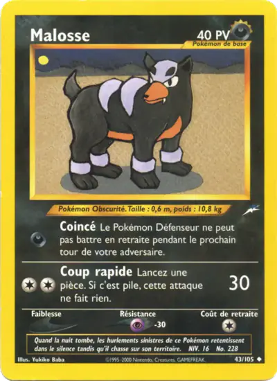 Image de la carte Pokemon Malosse (Édition 1) 43/105