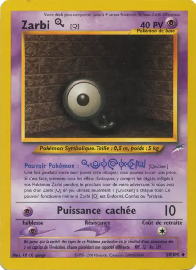Image de la carte Pokemon Zarbi Q (Édition 1) 59/105
