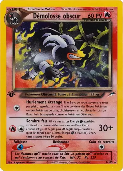 Image de la carte Pokemon Démolosse Obscur (Édition 1) 7/105