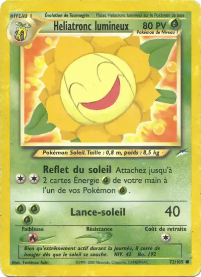 Image de la carte Pokemon Heliatronc lumineux (Édition 1) 72/105