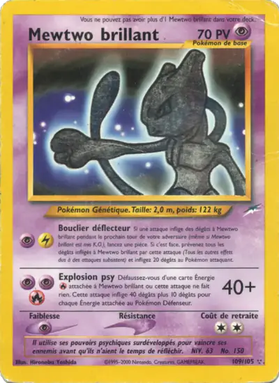Image de la carte Pokemon Mewtwo brillant 109/105
