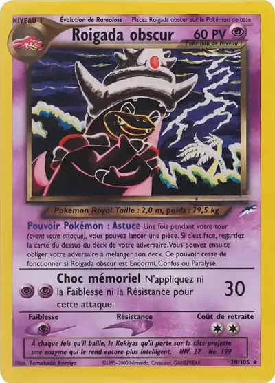 Image de la carte Pokemon Roigada Obscur 20/105