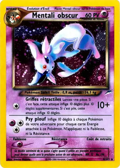Image de la carte Pokemon Mentali Obscur 4/105