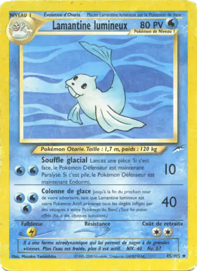 Image de la carte Pokemon Lamantine lumineux 45/105
