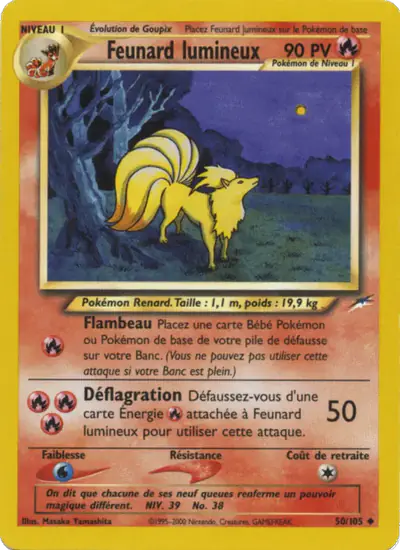 Image de la carte Pokemon Feunard lumineux 50/105